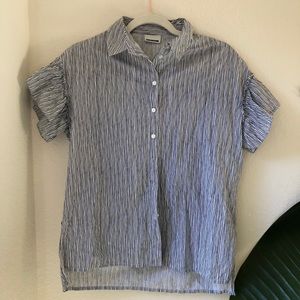 Button Up Pinstripe Top